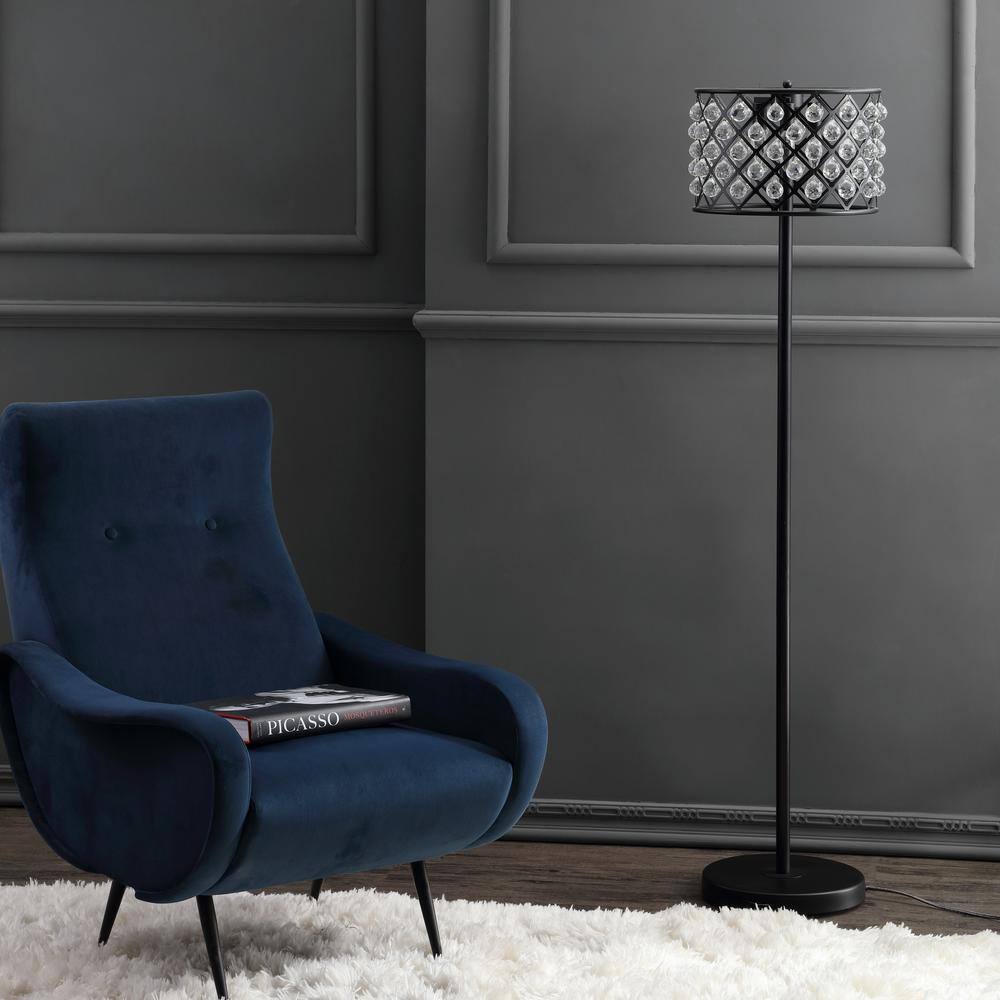 Elizabeth 60" Bronze/Clear Crystal Geometric LED Floor Lamp