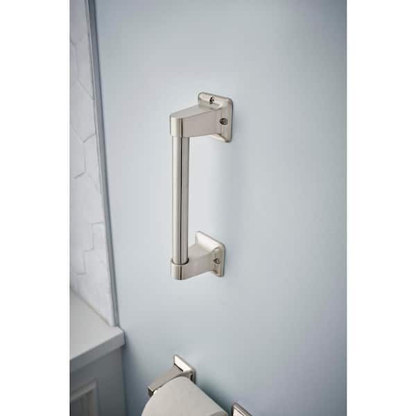 9 in. x 7/8 in. Exposed Screw ADA Compliant Bathroom Balance Assist Bar in Satin Nickel