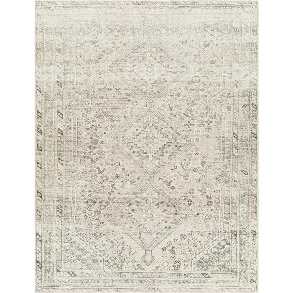 HAUTELOOM Barny Off White Sage Green Taupe 9 ft. x 12 ft. Area Rug