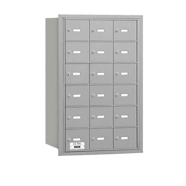 Salsbury Industries Aluminum USPS Access Rear Loading 4B Plus Horizontal Mailbox with 18A Doors