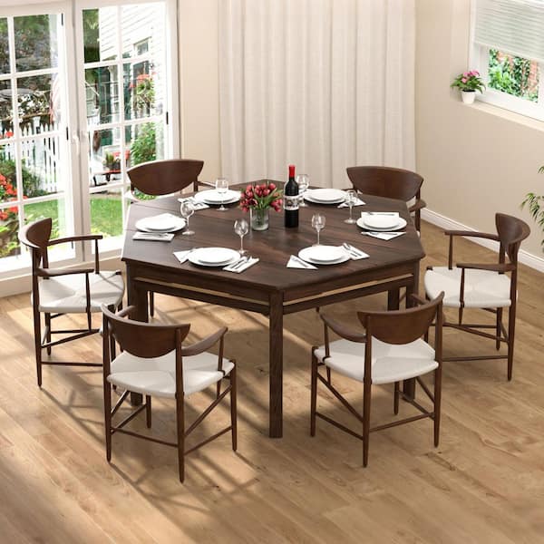 VEIKOUS 62.2 in. W 4-6-Player Wood Poker Table with Removable Top