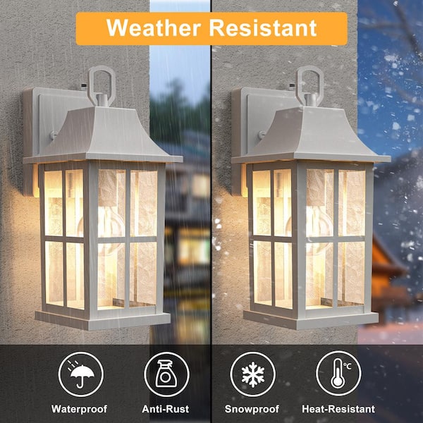 Maxax Hawaii 13 in. H 1-Bulb White Hardwired Outdoor Wall