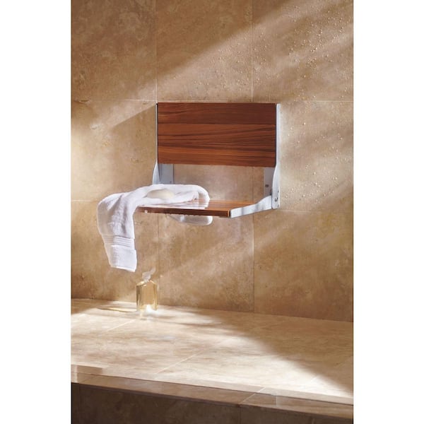 Fold Down Teak Shower Chair