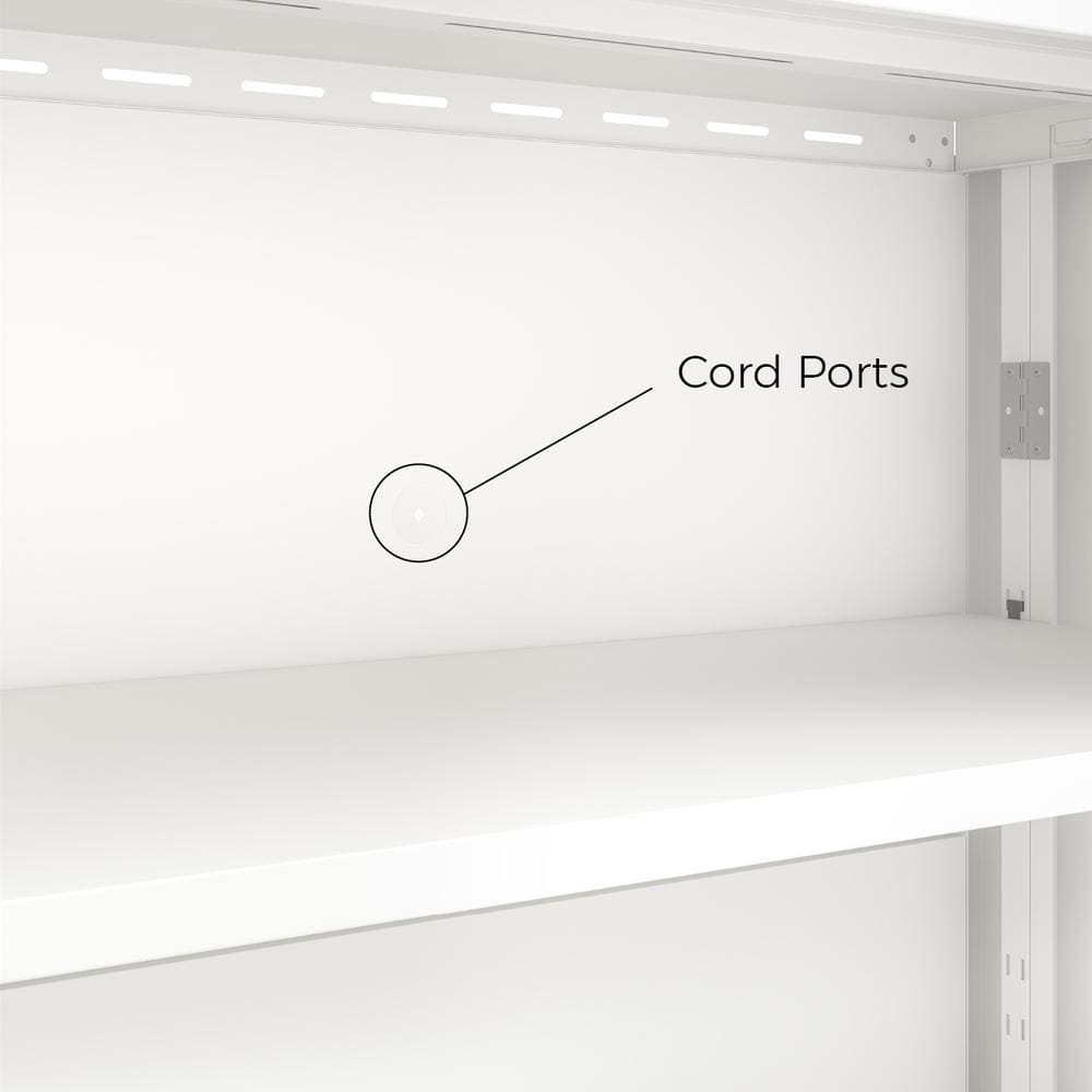 Cloud White 36-Inch Freestanding Metal Storage Cabinet