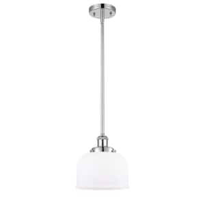 Bell 60-Watt 1 Light Polished Chrome Shaded Mini Pendant Light with Frosted Glass Shade