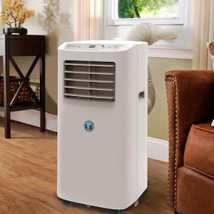 8,000 BTU Portable Air Conditioner Cools 170 Sq. Ft. with Dehumidifer, Fan, Remote, LED Display and Timer in White