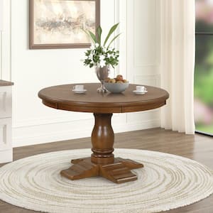 New Classic Furniture Sunset Brown Wood 48 in. Pedestal Round Dining Table (Seats 4)