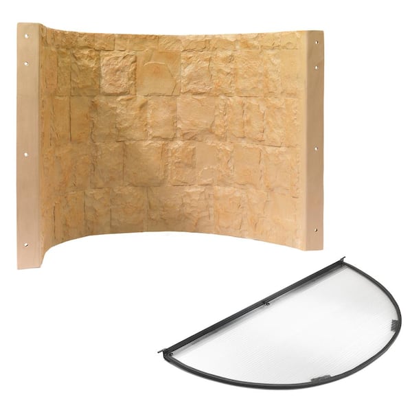 SHAPE PRODUCTS Rockwell 42 in. x 23 in. x 24 in. Tan Composite Window Well with Polycarbonate Cover