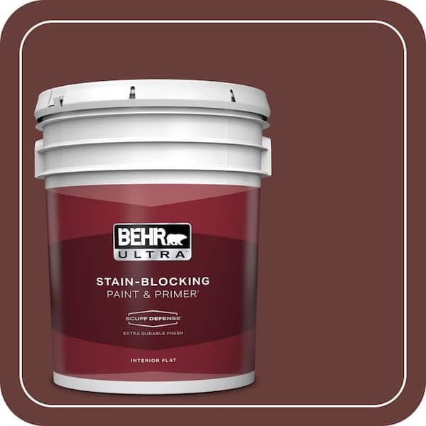 BEHR ULTRA 5 gal. #PPU2-01 Chipotle Paste Extra Durable Flat Interior Paint & Primer