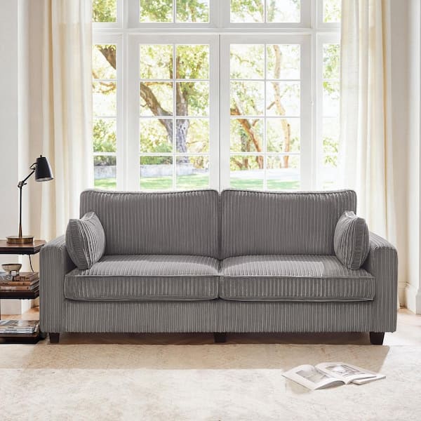 Fabric grey loveseat sales