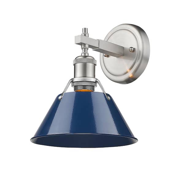7 Pewter with Navy Blue Shade Orwell Small Pendant 