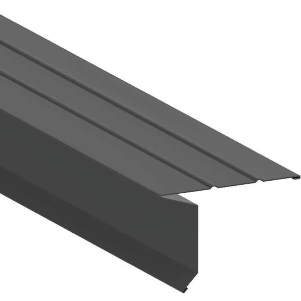 Gibraltar Building Products 2-5/8 in. x 1-1/2 in. x 10 ft. Aluminum Eave Drip Flashing in Black