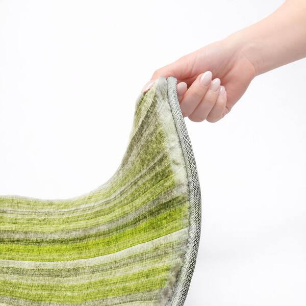 Dream Shag Premium Machine Washable Abstract ADS543 Green 9 ft. x 12 ft. Area Rug