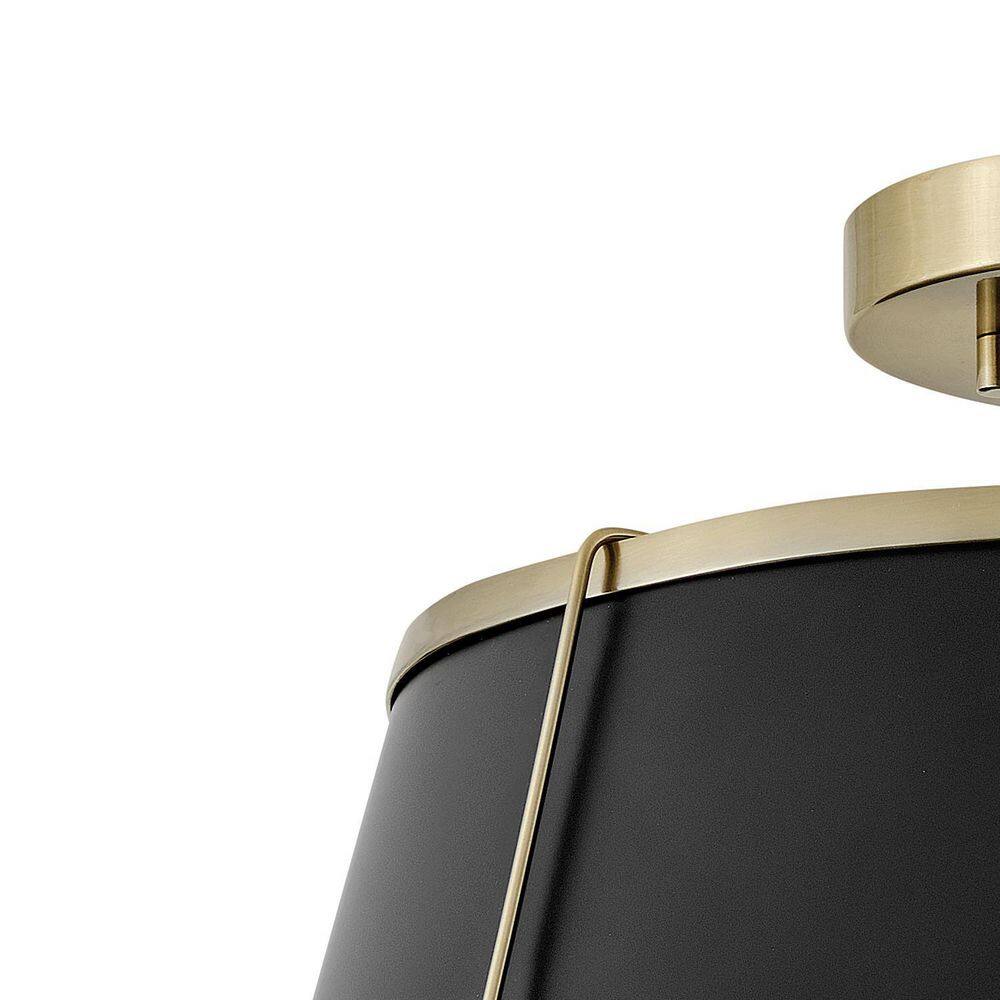 Elegant Clarke Warm Brass 2-Light LED Semi-Flush Drum Light