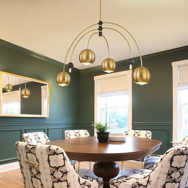 EDISLIVE Contemporary Modern 6Light Brass Sputnik Chandelier for