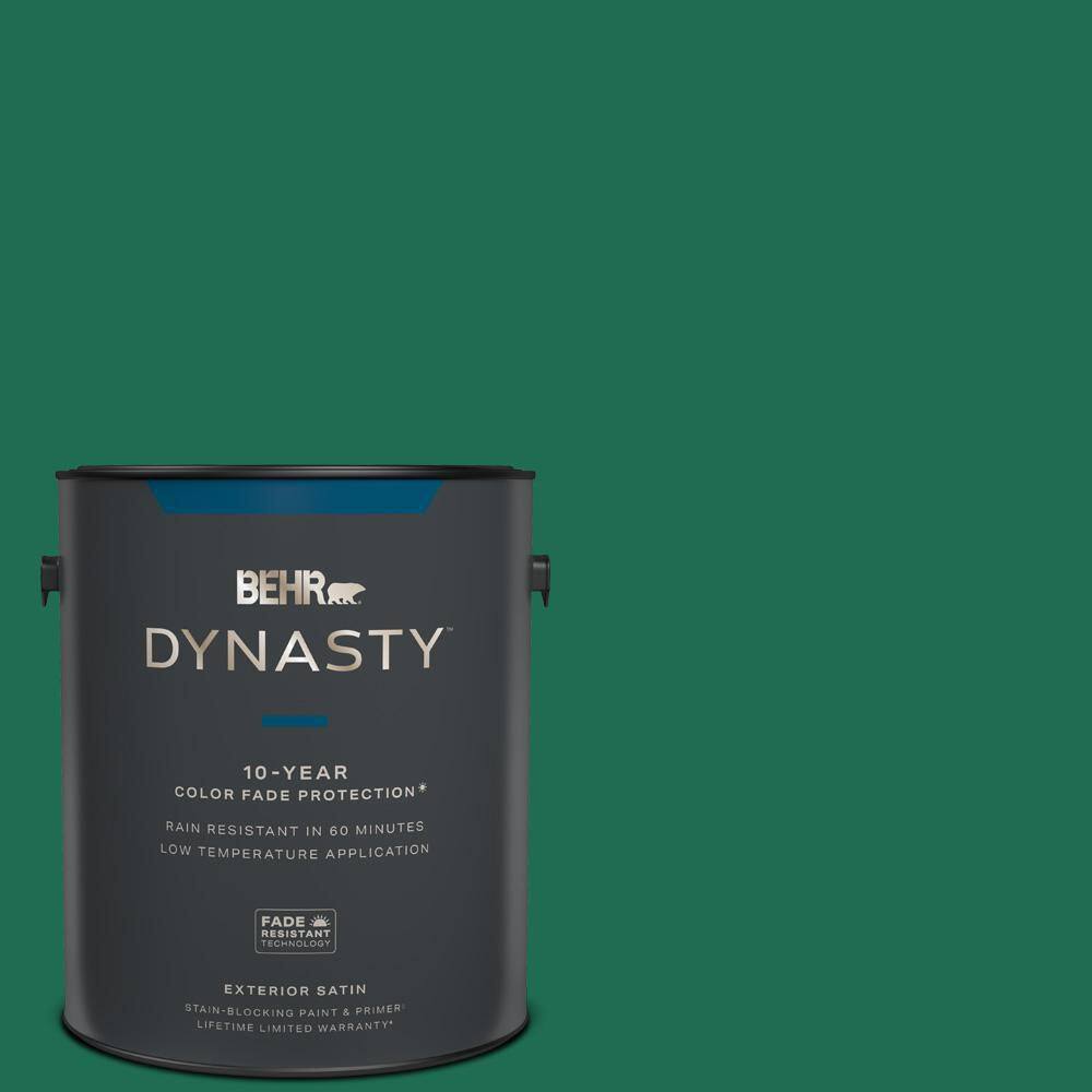 BEHR DYNASTY 1 gal. P4307 Sparkling Emerald Satin Enamel Exterior StainBlocking Paint