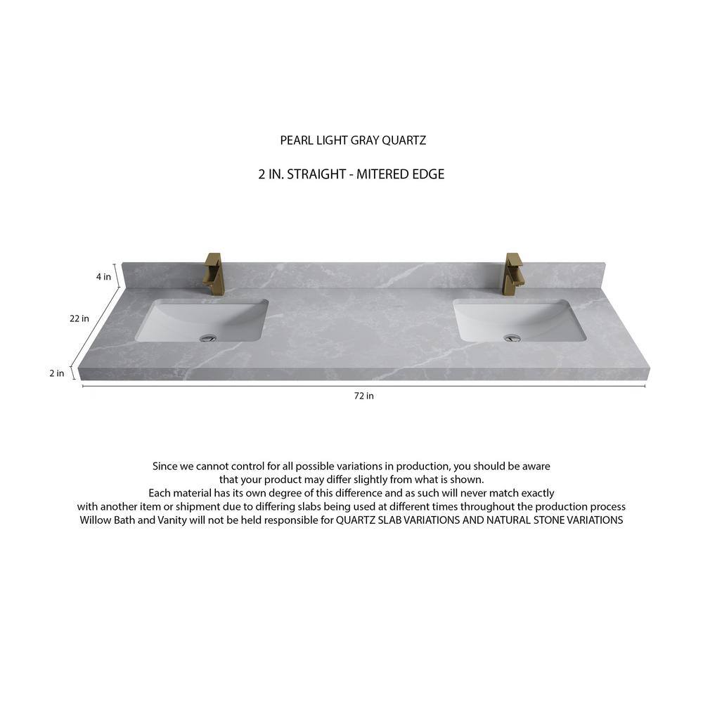 Sonoma Teak 72'' Double Bathroom Vanity with White Quartz Top