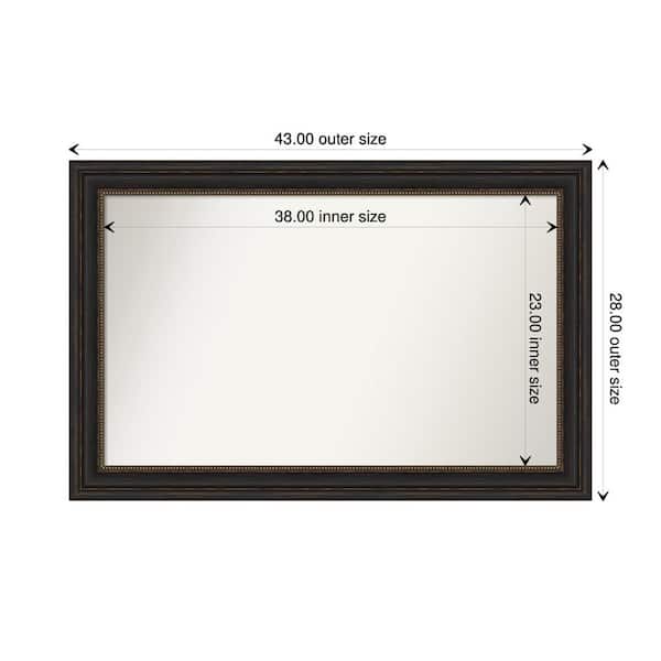 Amanti Art Accent Bronze 43 in. x 28 in. Custom Non-Beveled Polystyrene Antique Framed Bathroom Vanity Wall Mirror