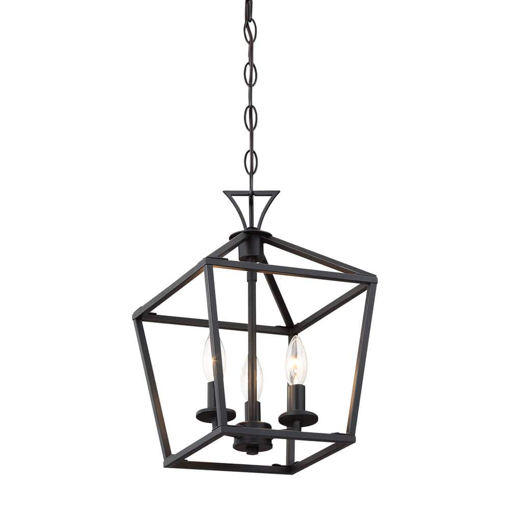 Townsend Matte Black 3-Light Pendant with Adjustable Chain