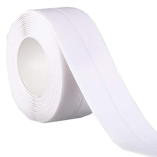 White 1.5 in. x 10.5 ft PVC Peel and Stick Backsplash Caulk Tape for Bathroom and Kitchen Sealing