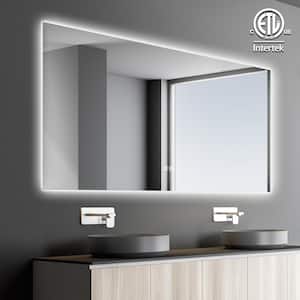 72 in. W x 36 in. H Rectangular Frameless LED Light with 3-Color and Anti-Fog Wall Mounted Bathroom Vanity Mirror