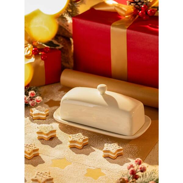 Ceramic Butter Dish With Lid And Knife - Insulated Butter Container – Kitchen Gizmos - View #4