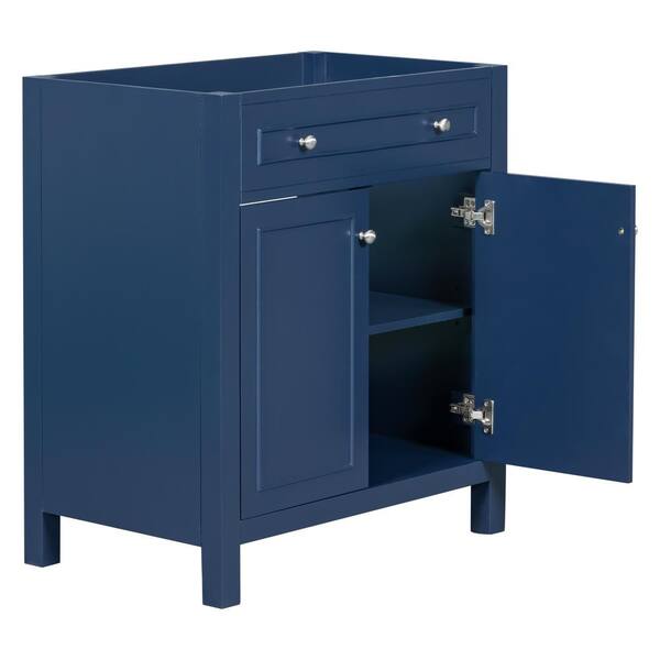 29.4 in. W x 17.9 in. D x 33 in. H Bathroom Blue Linen Cabinet 2023-11 ...