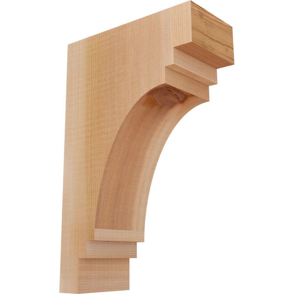 Ekena Millwork 3-1/2 in. x 8 in. x 12 in. Western Red Cedar Pescadero Smooth Corbel