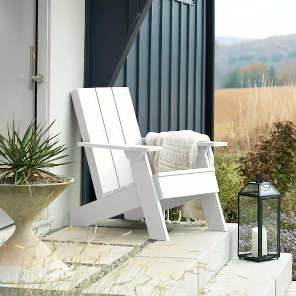 Highwood Italica Modern Recycled Plastic White Adirondack Chair