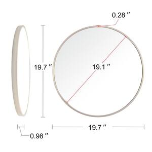 19.7 in. W x 19.7 in. H Small Round Metal Framed Wall Bathroom Vanity Mirror in Gold
