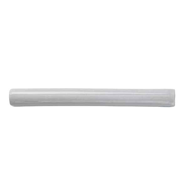 Apollo Tile Deluxe 0.6 in. x 6 in. White Ceramic Glossy Pencil Liner Tile Trim (0.25 sq. ft./case) (10-pack)