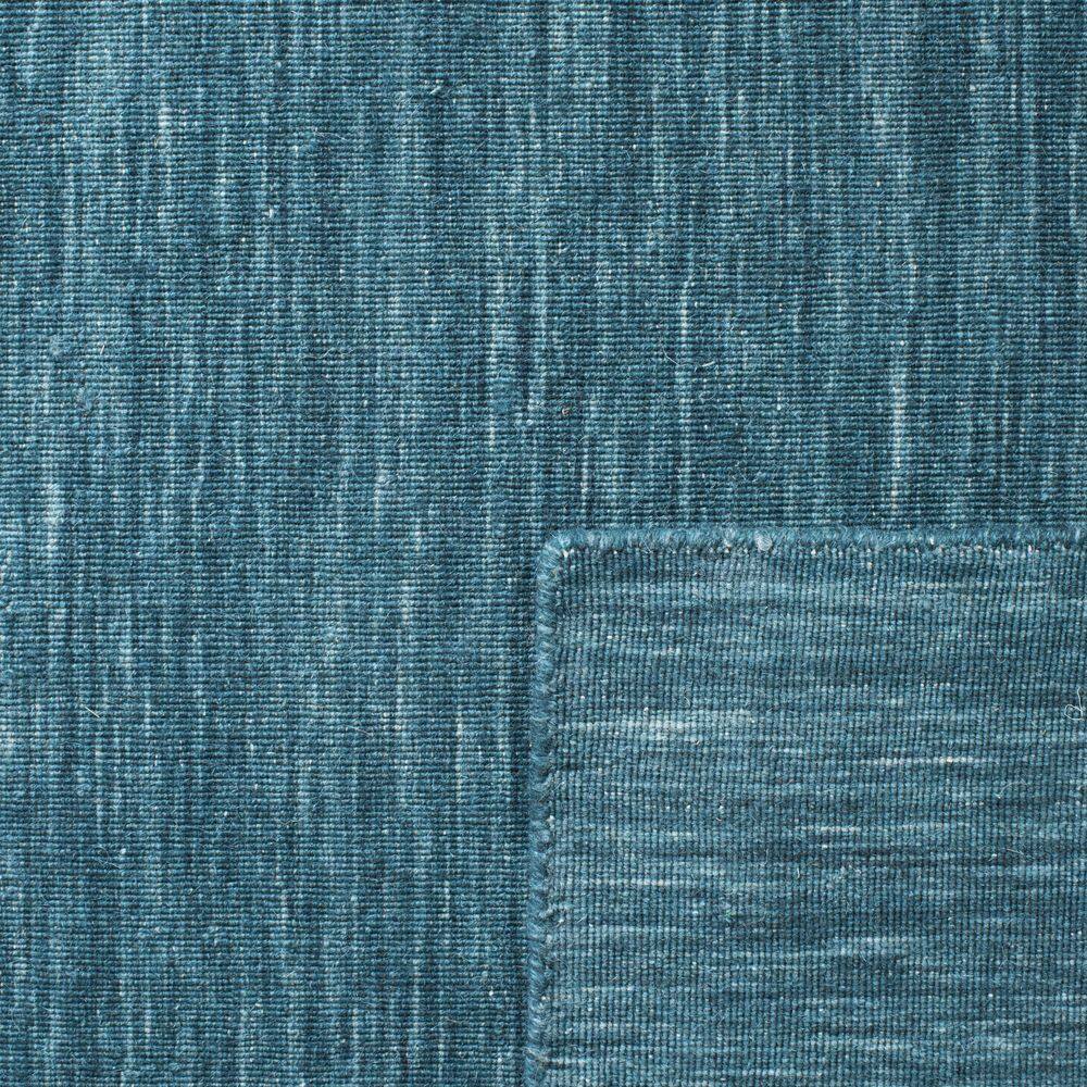 Handmade Dark Green Wool and Cotton 4' x 6' Area Rug