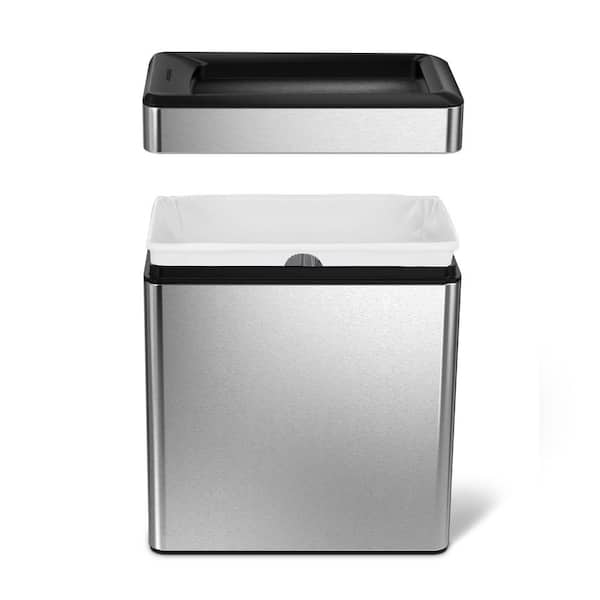 10L Profile Open Top Bathroom Trash Can, Brushed Stainless Steel