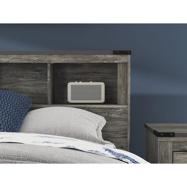 Frandern Gray Full Bookcase Headboard