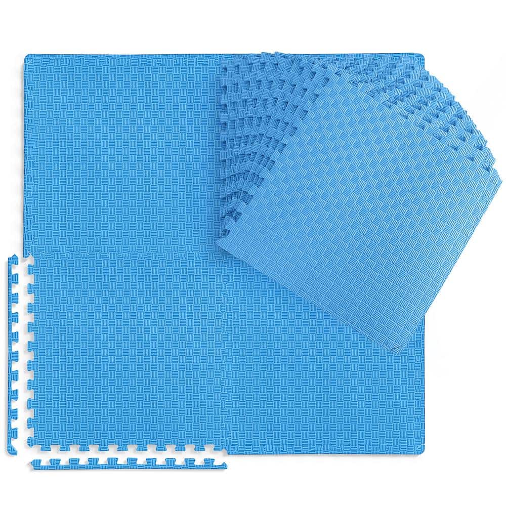 Blue 24 in. W x 24 in. L x 0.5 in. T EVA Foam Tatami Pattern Gym Flooring Mat (24 Tiles/Pack) (96 sq. ft.) price history on PriceWatchPro
