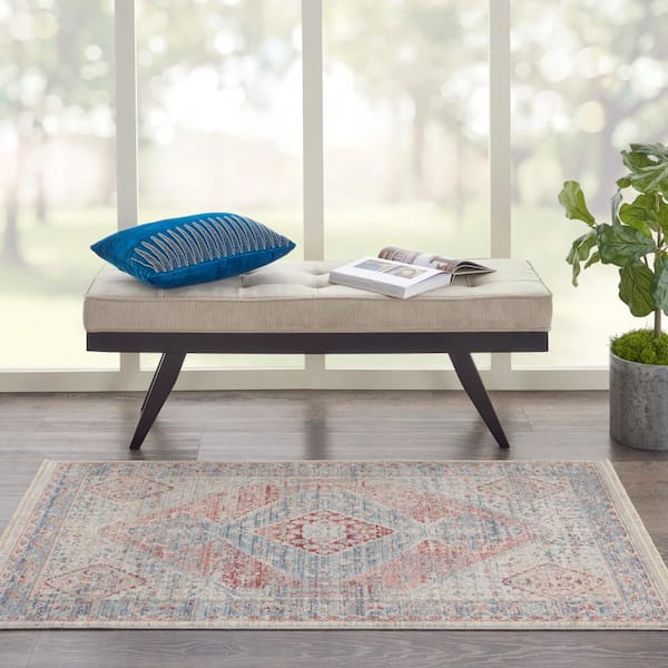 Enchanting Home Blue/Grey 3 ft. x 5 ft. Persian Medallion Traditional Kitchen Area Rug
