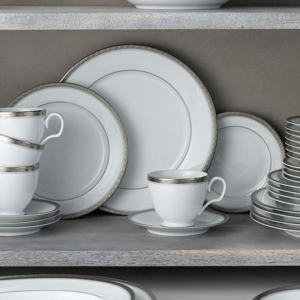 Noritake Charlotta Platinum 60-Piece (Platinum) Porcelain