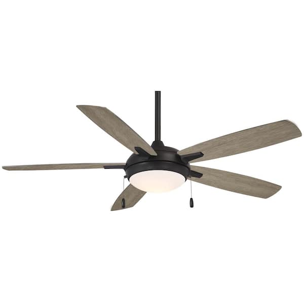 MINKA-AIRE Lun-Aire 54 in. Integrated LED Indoor Coal with Seashore Grey Blades Ceiling Fan