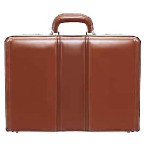 Daley Top Grain Cowhide Brown Leather 3.5 in. Attache Briefcase