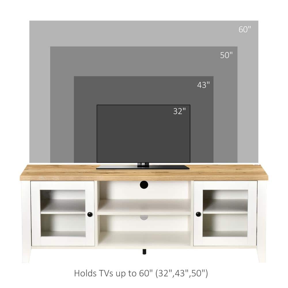 Modern White Entertainment Center with Spacious Storage