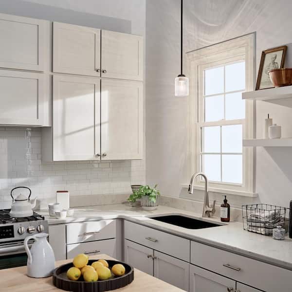 Winslow 1-Light Olde Bronze Contemporary Kitchen Mini Pendant Hanging Light with Clear Seeded Glass