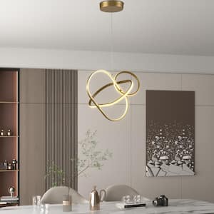 Boston 40-Wattegrated Integrated LED Gold/White Geometric Chandelier