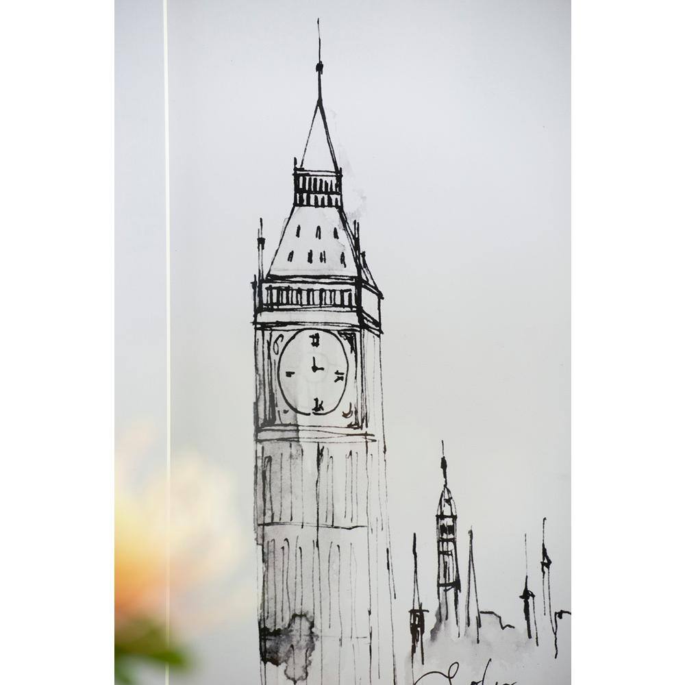 Black and White Architectural Framed Canvas Prints Set of 4