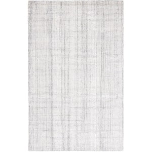 Abstract Ivory/Grey 10 ft. x 14 ft. Abstract Striped Area Rug