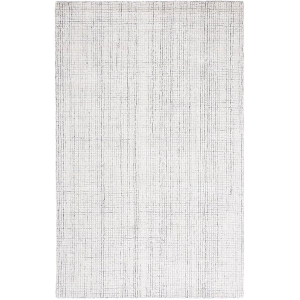 SAFAVIEH Abstract Ivory/Grey Doormat 2 ft. x 3 ft. Abstract Striped Area Rug