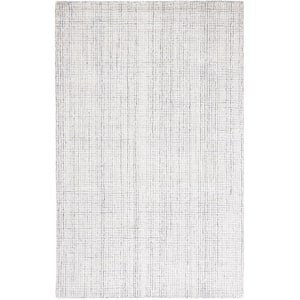 Abstract Ivory/Grey 4 ft. x 6 ft. Abstract Striped Area Rug