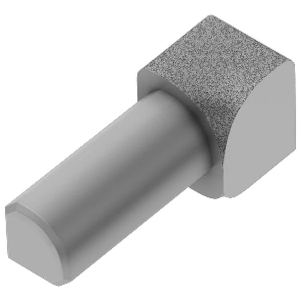 Schluter Rondec Pewter Textured Color-Coated Aluminum 1/2 in. x 1 in. Metal 90° Inside Corner