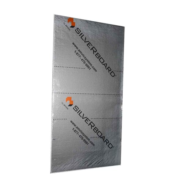 SilveRboard 1 in. x 2 ft. x 48 in. R5 Radiant Acoustic Insulation Kit - STC 19 (12 sheets) - 96 sq. ft.