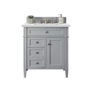 Brittany 30.0 in. W x 23.5 in. D x 34 in. H Bathroom Vanity in Urban Gray with Ethereal Noctis Quartz Top