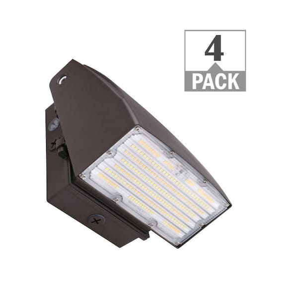 70-Watt Equivalent VersaPak Integrated LED Bronze Wall Pack Light Adjustable 1900-4050 Lumens and CCT (4-Pack)